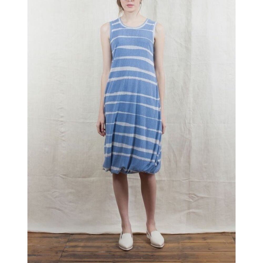 Lilith Dress Womens M/40 Blue Midi Bubble Lagenlook Art To Wear Artsy‎ Tank Mesh